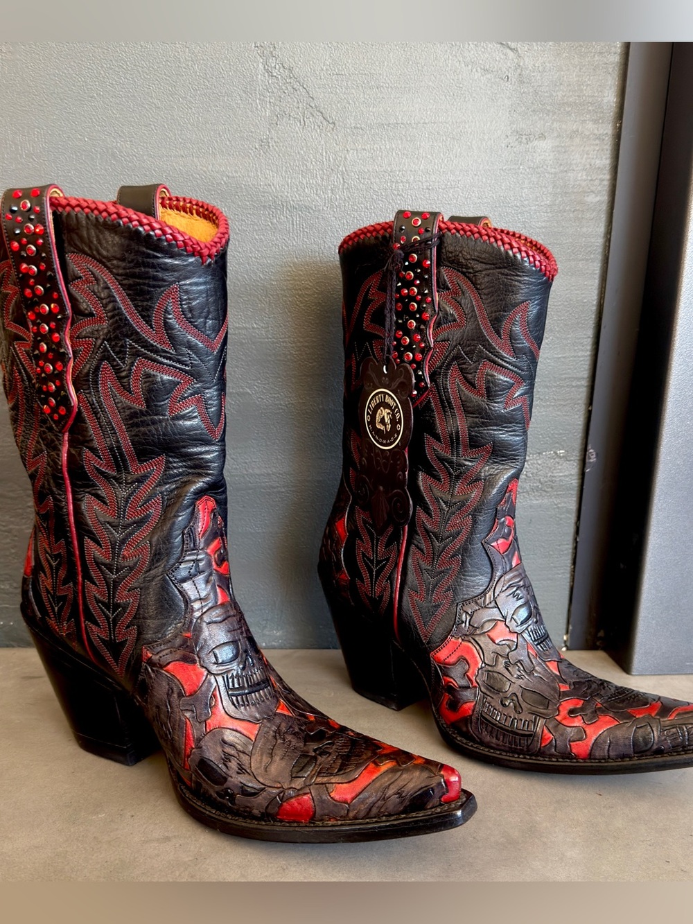 Vintage Handmade Liberty Boot Company “42 Muertos” Peewee Boots, Women’s 7.5B
